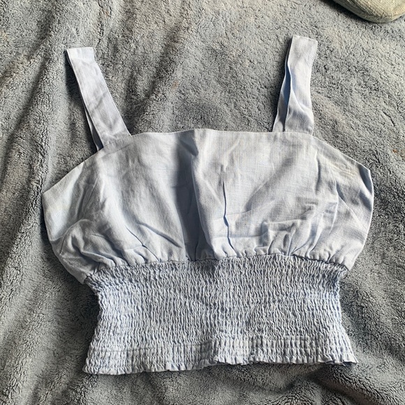 Valleygirl Tops - Light blue ruched tank top, size AU10